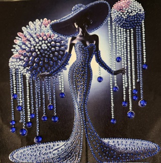 Saphir — The Midnight Gown, Diamond Divas diamond art portrait No. 25